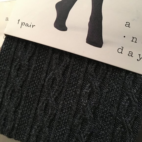CLOSING STORE! NWT A New Day Charcoal Cable Sweater Tights S/M